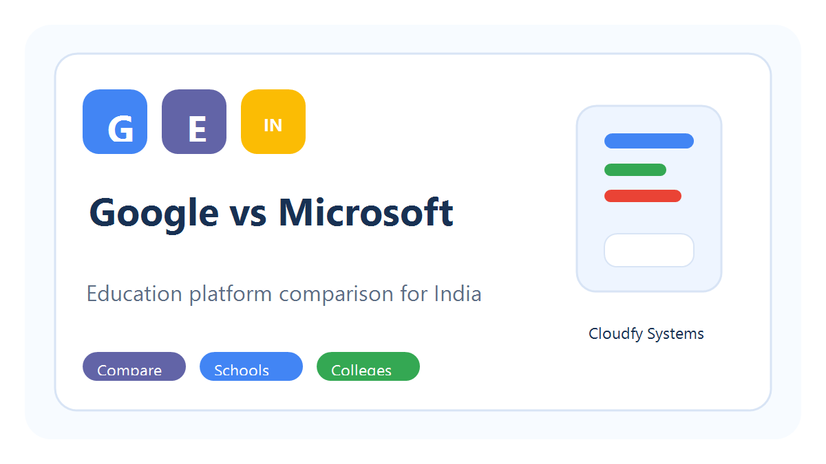 Google for Education vs Microsoft Education comparison visual for India